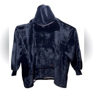 TIRRINIA HOODIE BLANKET POLYESTER BLACK FAUX FUR PREMIUM O/S